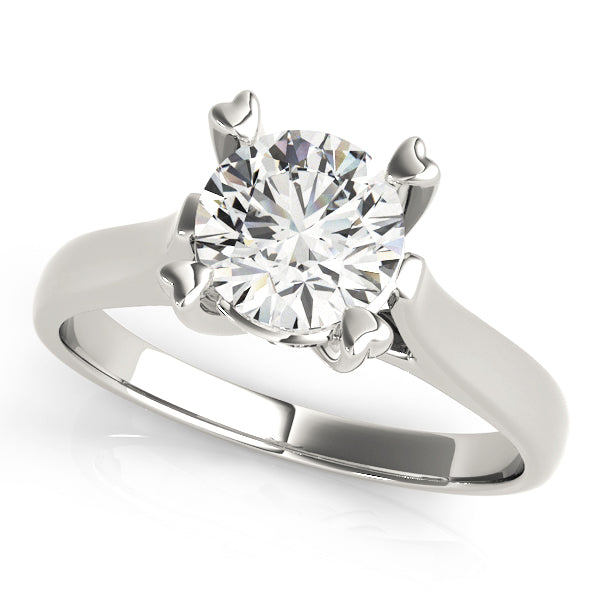 14K White Gold 1 CT Round Diamond Engagement Ring