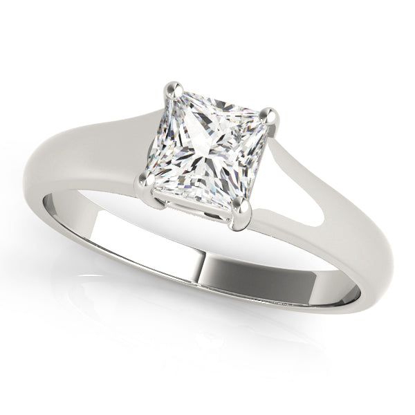 14K White Gold 0.75ct Square Diamond Engagement Ring
