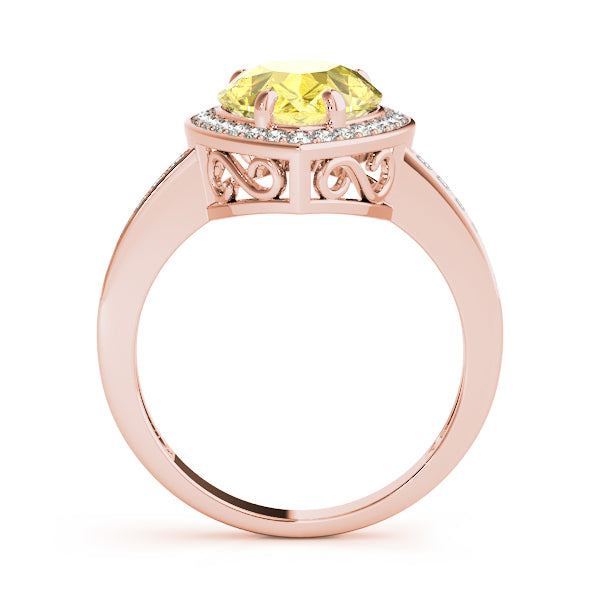 14K Rose Gold Round Diamond Fashion Ring