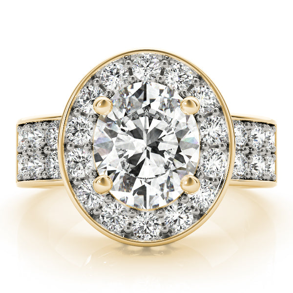 14K Yellow Gold Oval Diamond Fashion Ring