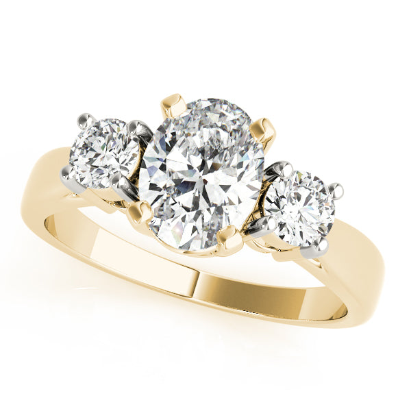 14K Yellow Gold Oval Diamond Fashion Ring