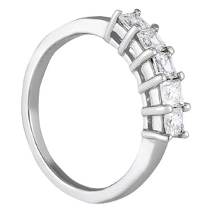 18K White Gold Square Diamond Wedding Ring