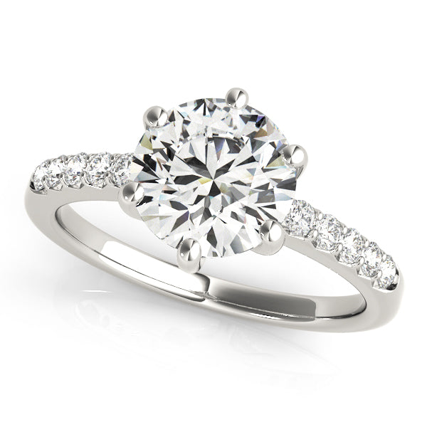 Platinum 1 CT Round Diamond Engagement Ring
