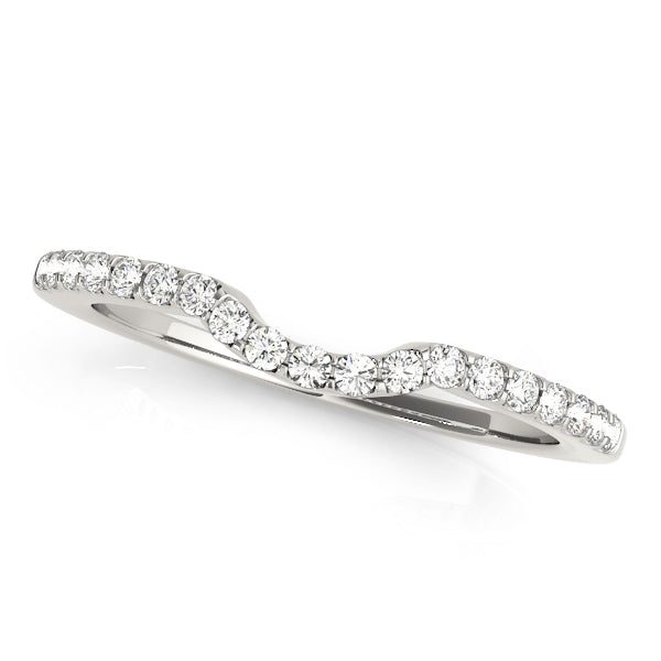 18K White Gold 0.18 CT Diamond Wedding Band