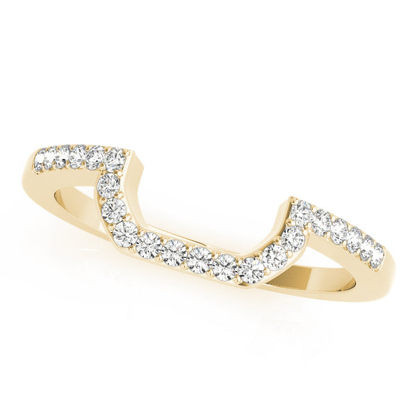 14K Yellow Gold 1/6 ct Diamond Wedding Band