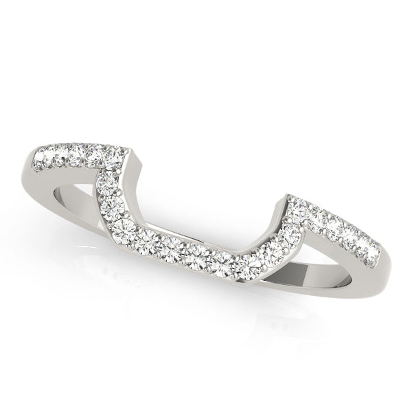 18K White Gold 1/6 ct Diamond Wedding Band