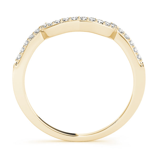 14K Yellow Gold 1/6 ct Diamond Wedding Band