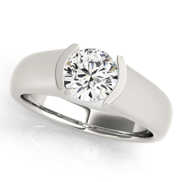 14K White Gold 1 CT Round Diamond Engagement Ring