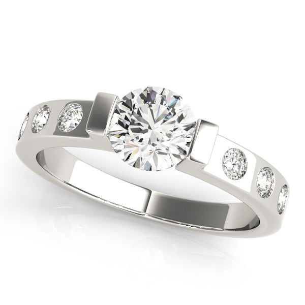 Platinum 1 CT Diamond Single Row Engagement Ring