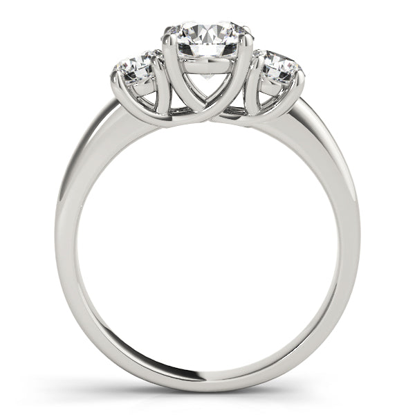 Platinum 1 ct Round Diamond Three-Stone Ring