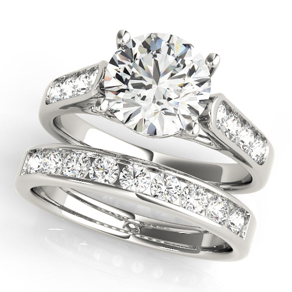 14K White Gold 1.38ctw Diamond Trellis Ring