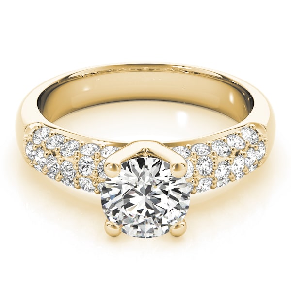 18K Yellow Gold 1 1/2 ct tw Pave Diamond Engagement Ring