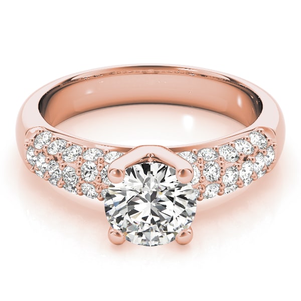 14K Rose Gold 1 1/2 ct tw Pave Diamond Engagement Ring