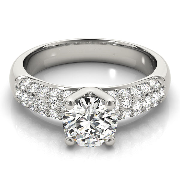 14K White Gold Pave Diamond Engagement Ring 1.5ctw