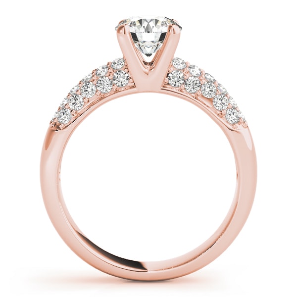 18K Rose Gold 1 1/2 ct tw Pave Diamond Engagement Ring