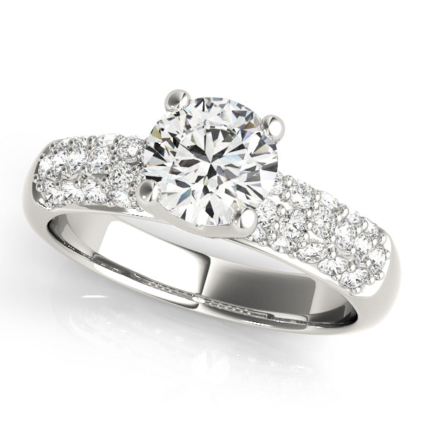 Platinum PavÃ© Diamond Engagement Ring 1.5 ctw