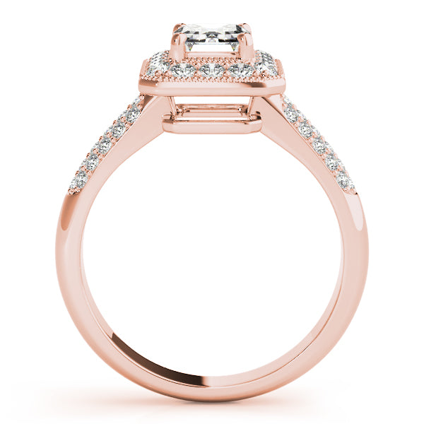 Rose Gold Emerald & Diamond Fashion Ring