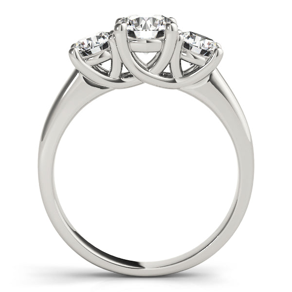 Platinum 1 ct Round Diamond Three-Stone Engagement Ring