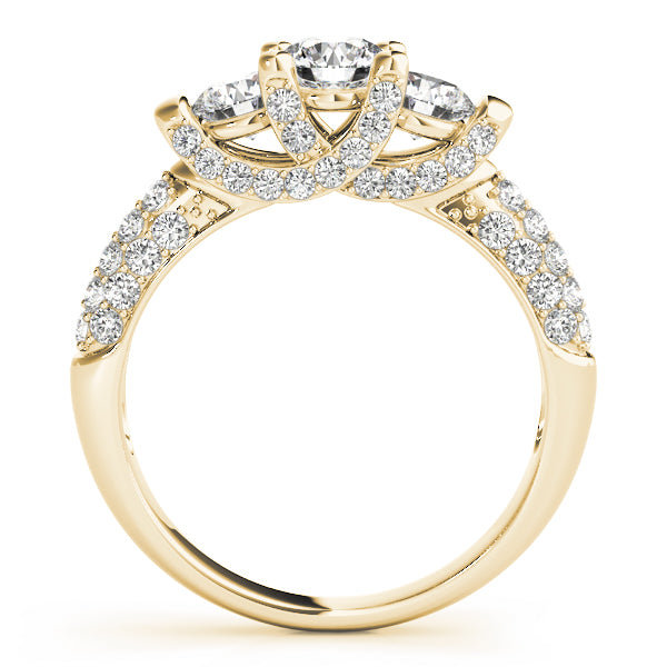 18K Yellow Gold 1 ct Diamond Three-Stone Engagement Ring