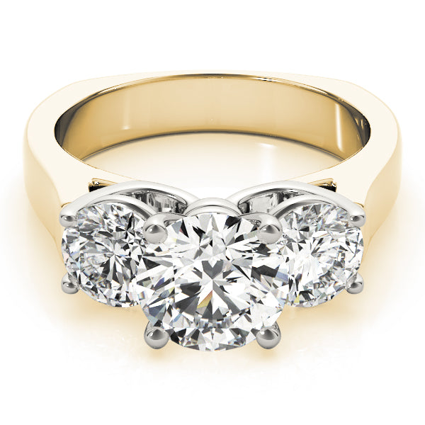 18K Yellow Gold 1 ct Diamond Three-Stone Engagement Ring