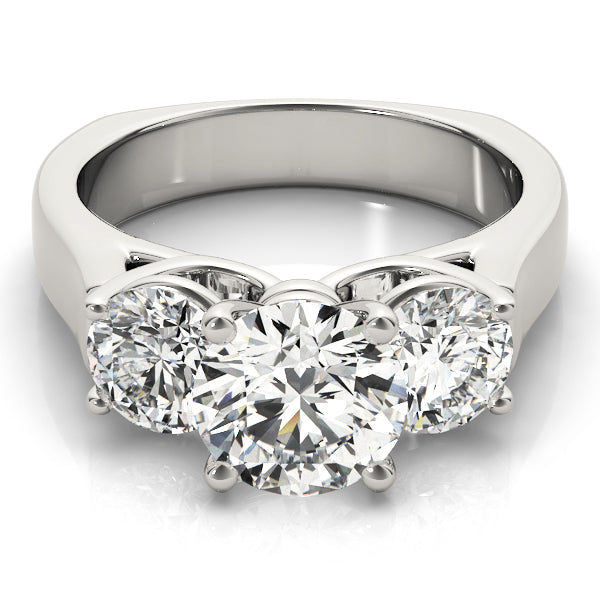 14K White Gold 1 CT Round Diamond Engagement Ring