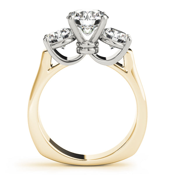 18K Yellow Gold 1 ct Diamond Three-Stone Engagement Ring