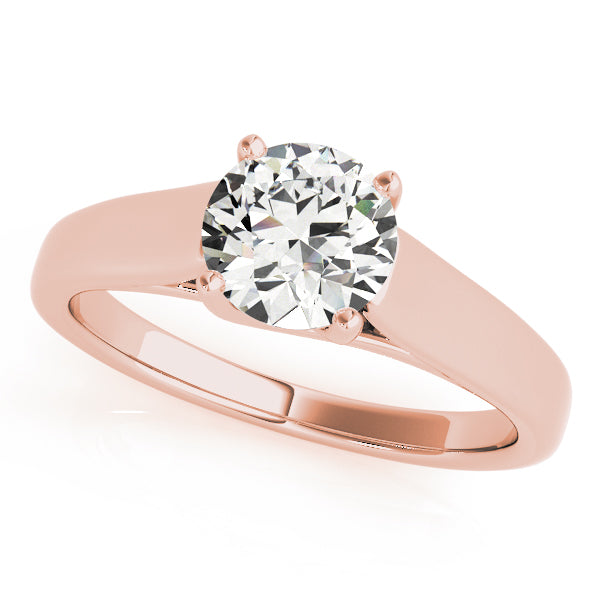 14K Rose Gold 1ct Round Diamond Solitaire Ring