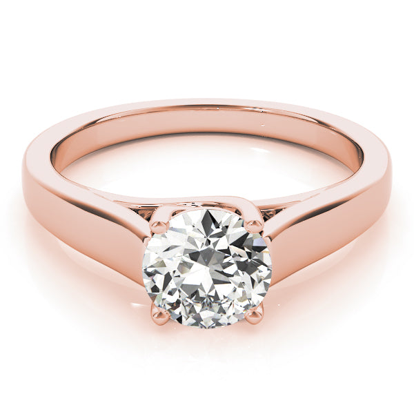 14K Rose Gold 1ct Round Diamond Solitaire Ring