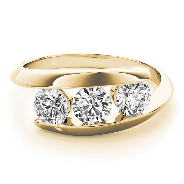 14K Yellow Gold 1 CT Round Diamond Engagement Ring