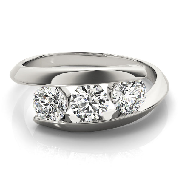 Platinum White 1 ct Diamond Three-Stone Ring