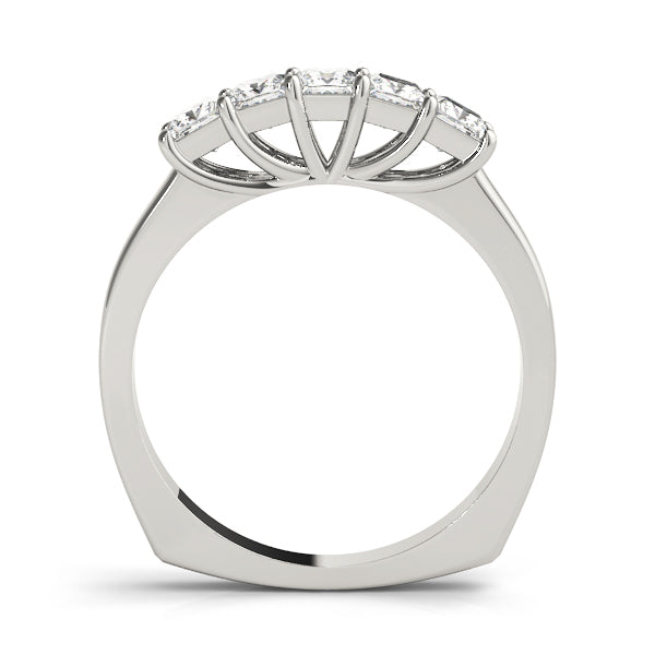 18K White Gold Square Diamond Wedding Ring