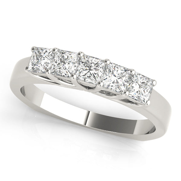 18K White Gold Square Diamond Wedding Ring