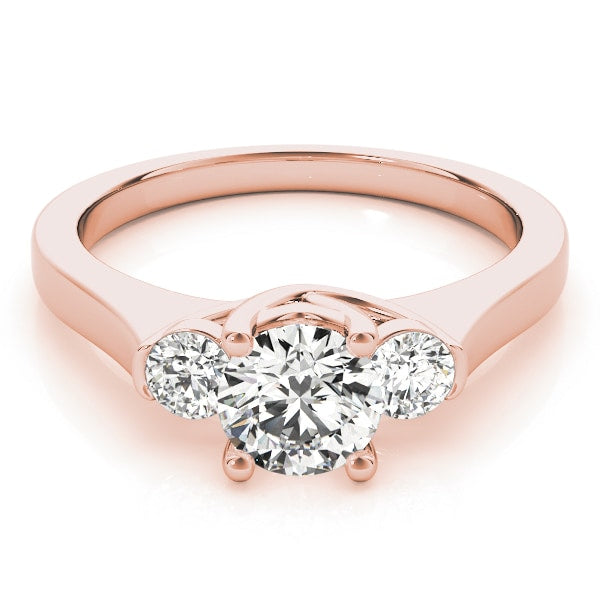 14K Rose Gold 1 ct tw Three Stone Diamond Engagement Ring