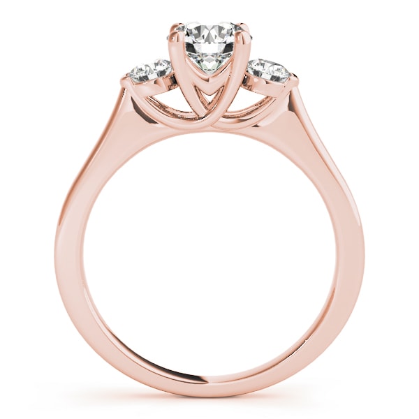 14K Rose Gold 1 ct tw Three Stone Diamond Engagement Ring
