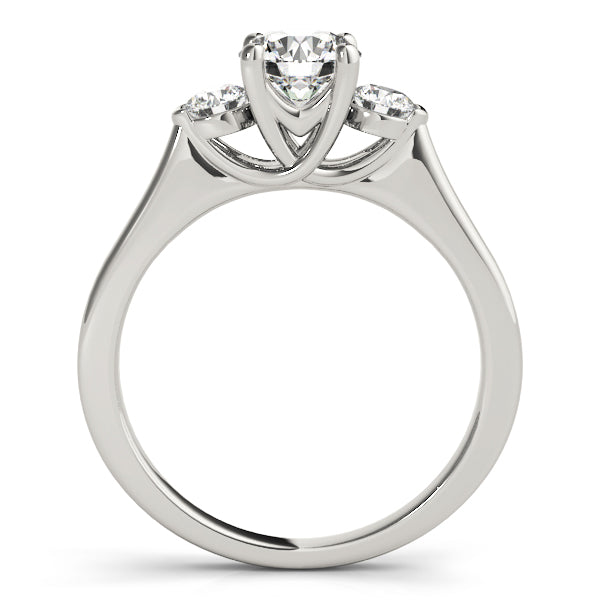 Platinum 1 CT Round Diamond Three-Stone Engagement Ring