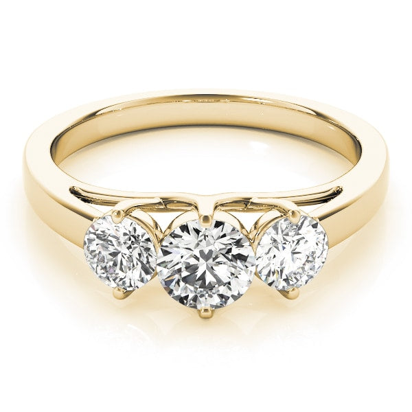18K Yellow Gold 1/2 ct tw Three Stone Diamond Engagement Ring