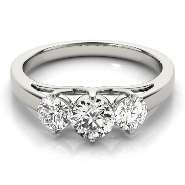 14K White Gold 0.5 ct Diamond Three-Stone Engagement Ring