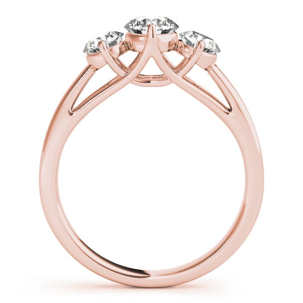 18K Rose Gold 1/2 ct tw Three Stone Diamond Engagement Ring