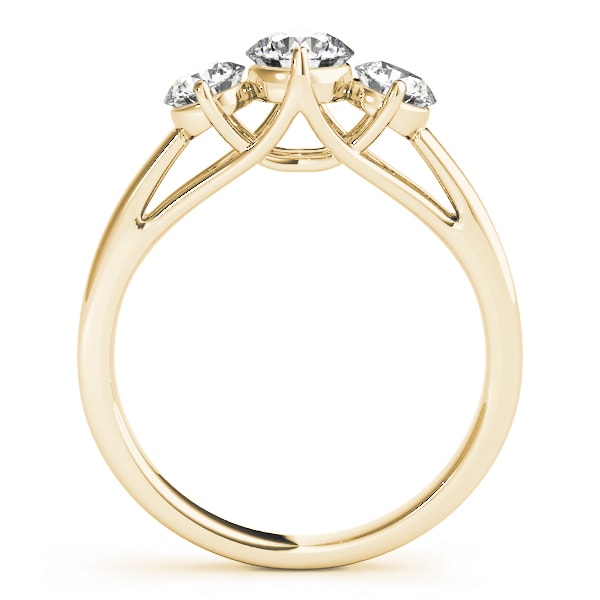 14K Yellow Gold 1/2 ct tw Three Stone Diamond Engagement Ring