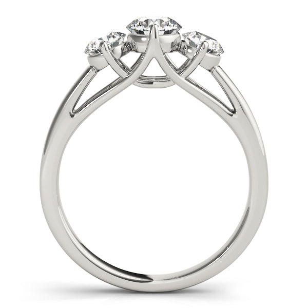 Platinum 0.5ctw Round Diamond Three-Stone Engagement Ring