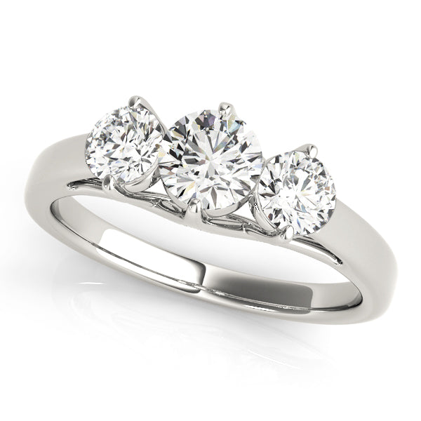 Platinum 0.5ctw Round Diamond Three-Stone Engagement Ring