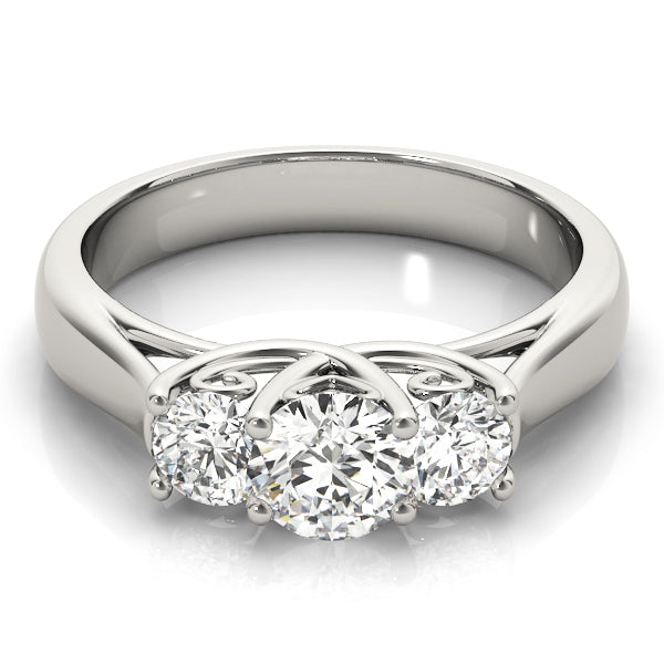 14K White Gold 1 CT Round Diamond Engagement Ring