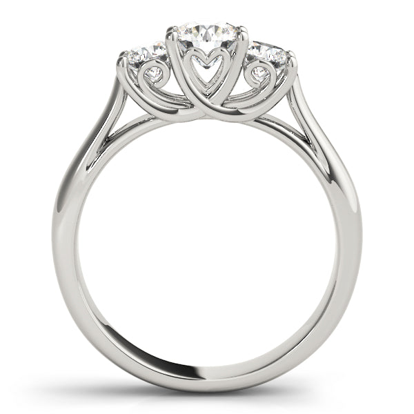 14K White Gold 1 CT Round Diamond Engagement Ring