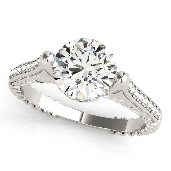 Vintage 1 CT Round Diamond Engagement Ring