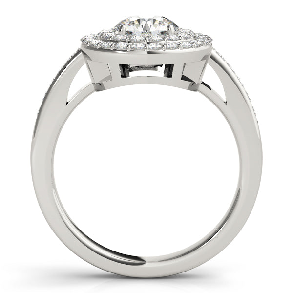 Platinum 1.5 CT Round Diamond Halo Engagement Ring