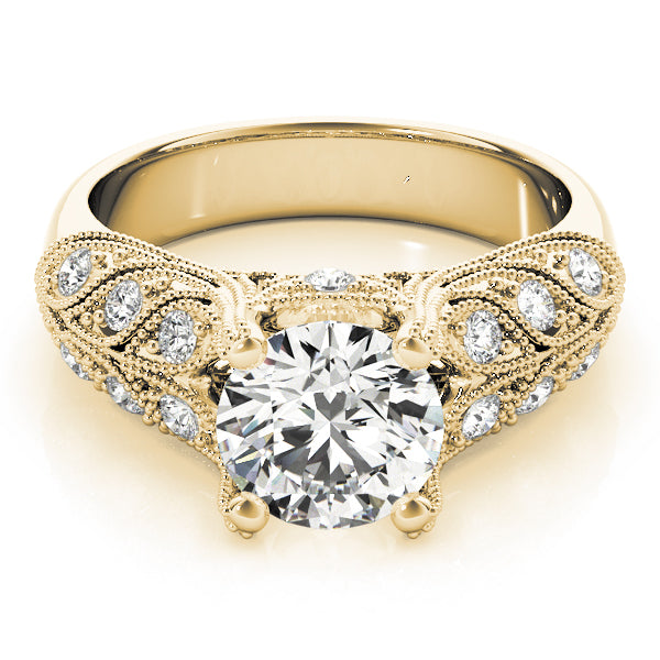 18K Yellow Gold 1 3/4 ct tw Vintage Diamond Engagement Ring