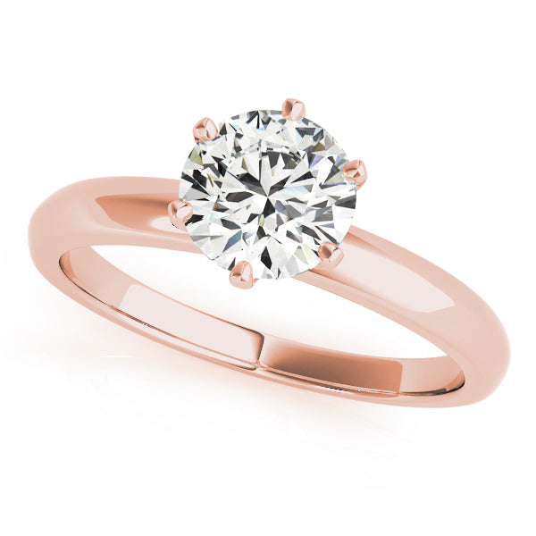 18K Rose Gold 1ct Round Diamond Solitaire Ring
