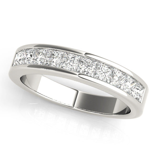 Platinum 1ctw Square Diamond Wedding Ring