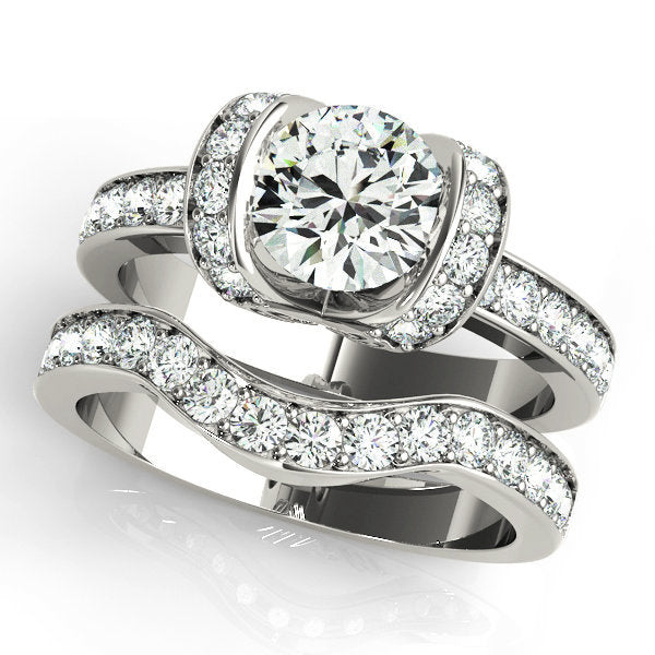 Platinum 1.5ctw Round Diamond Engagement Ring