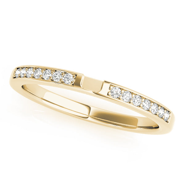 18K Yellow Gold 1/15 ct Diamond Wedding Band